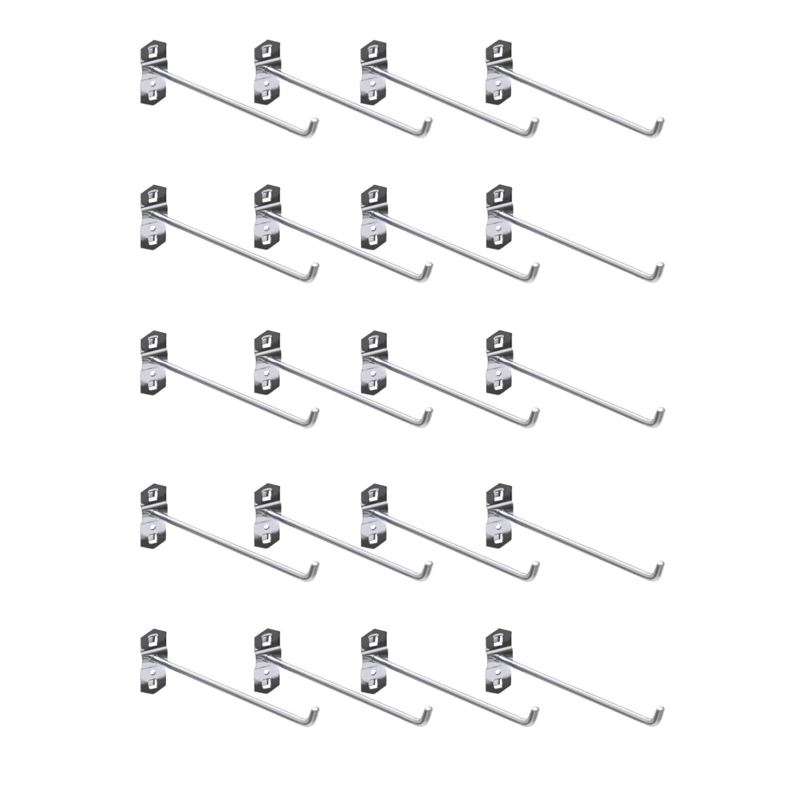 Generisch Supermarkt Regal Haken, Heavy Duty Quadrat Lochplatte Hakens, Metall Display Regal Haken für Supermarkt Garage Einzelhandel,lochwand haken,lochwand zubehör (200mm, 20 PCS)
