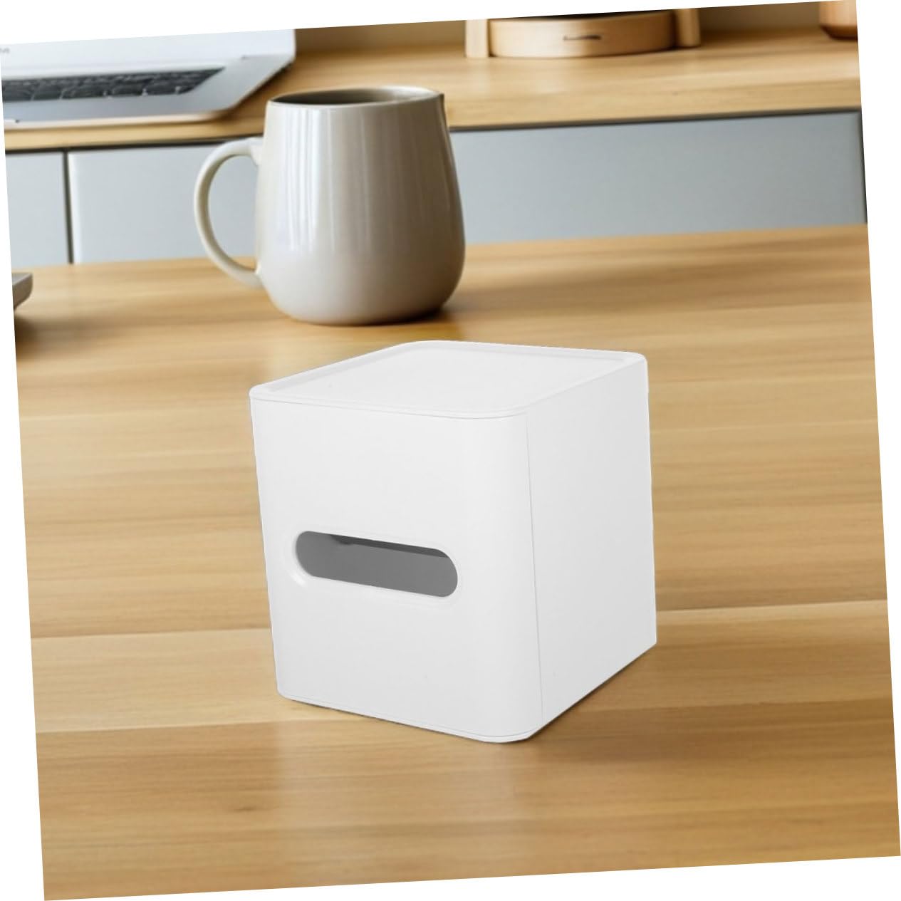 Cabilock 3piezas Caja De Almacenamiento Cuadrada De Cubos Dispensador De Pañuelos Faciales Plástico Organizador De Toallas Papel Hogar Baño Sala De