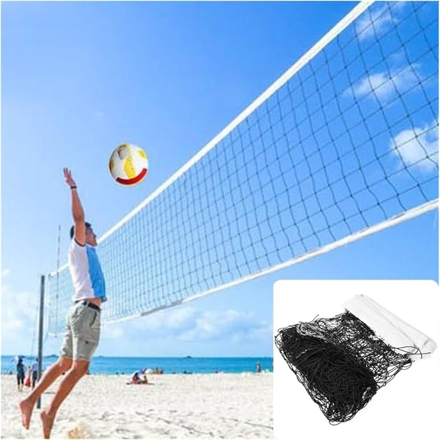 Image of HTM HI QUALTIY Volleyball NET for Matches, Practice & Hobby Play, Nylon NET for Outdoor Play
