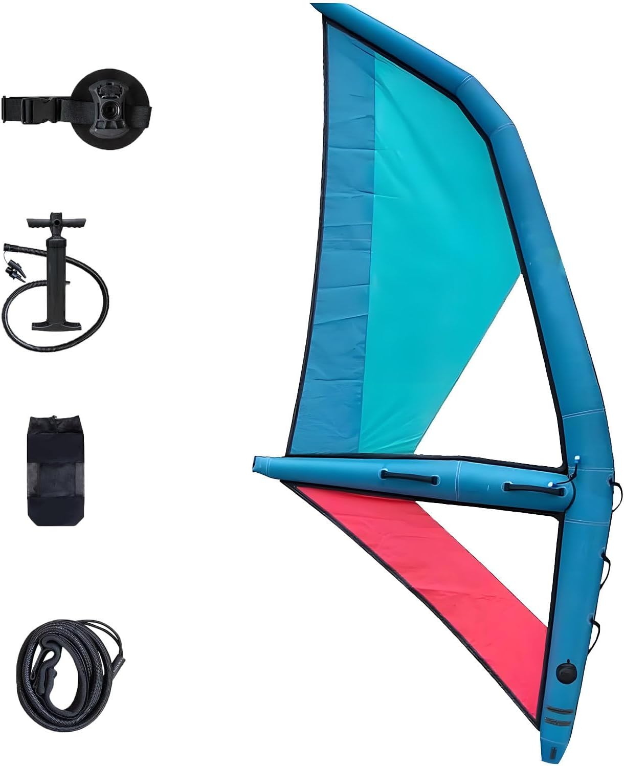 Portable Inflatable Sail，Inflatable Sailing Sail，Windsurf Sail for Adults，360° Rotatable Base ，Professional 4.35m×1.88m Adult Inflatable Windsurf Sail