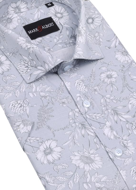 Image of MARK & ALBERT Mens Half Sleeves Printed Shirt