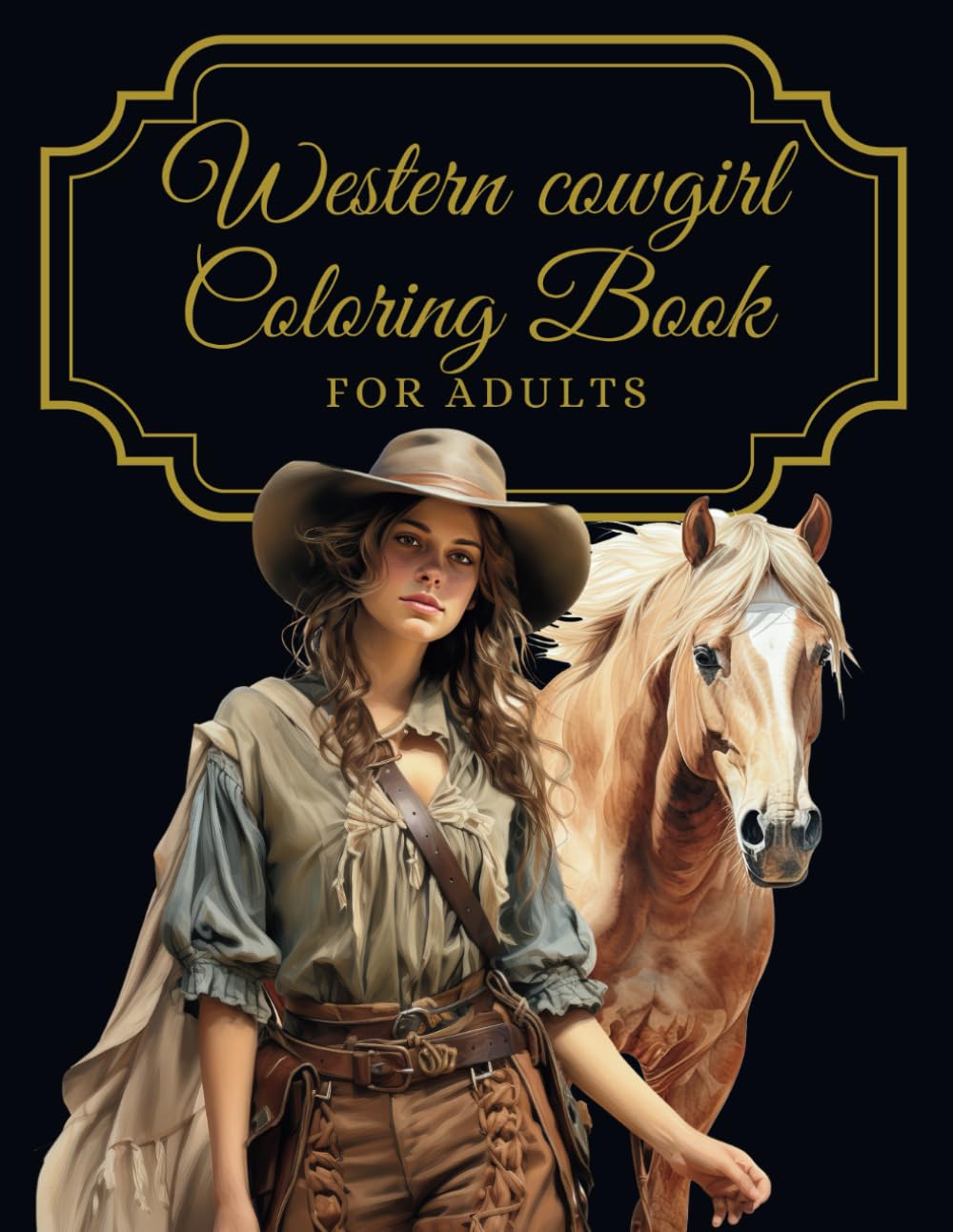 Western Cowgirl Coloring Book for Adults: Coloring Book Western Theme:Beautiful Country Cowgirls with Horses.