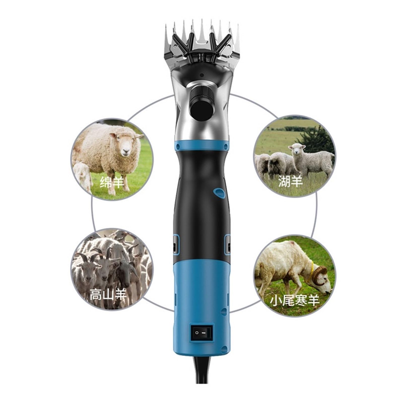Cizalla EléCtrica para Lana Esquiladora Eléctrica For Pelo De Ovejas, Camellos, Vacas Y Cabras, con Potente Motor De 1850 W Y 1900 W, Cortadora De Lana De Alpaca(C-1900)