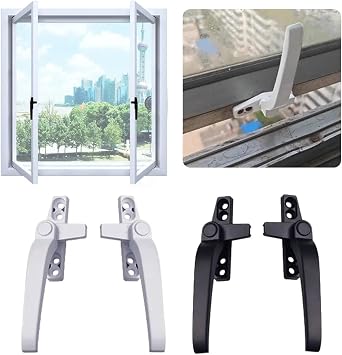 Window Handle Locking Latch Catch Lock Double Glazing Casement Handles for Windows(White Left)