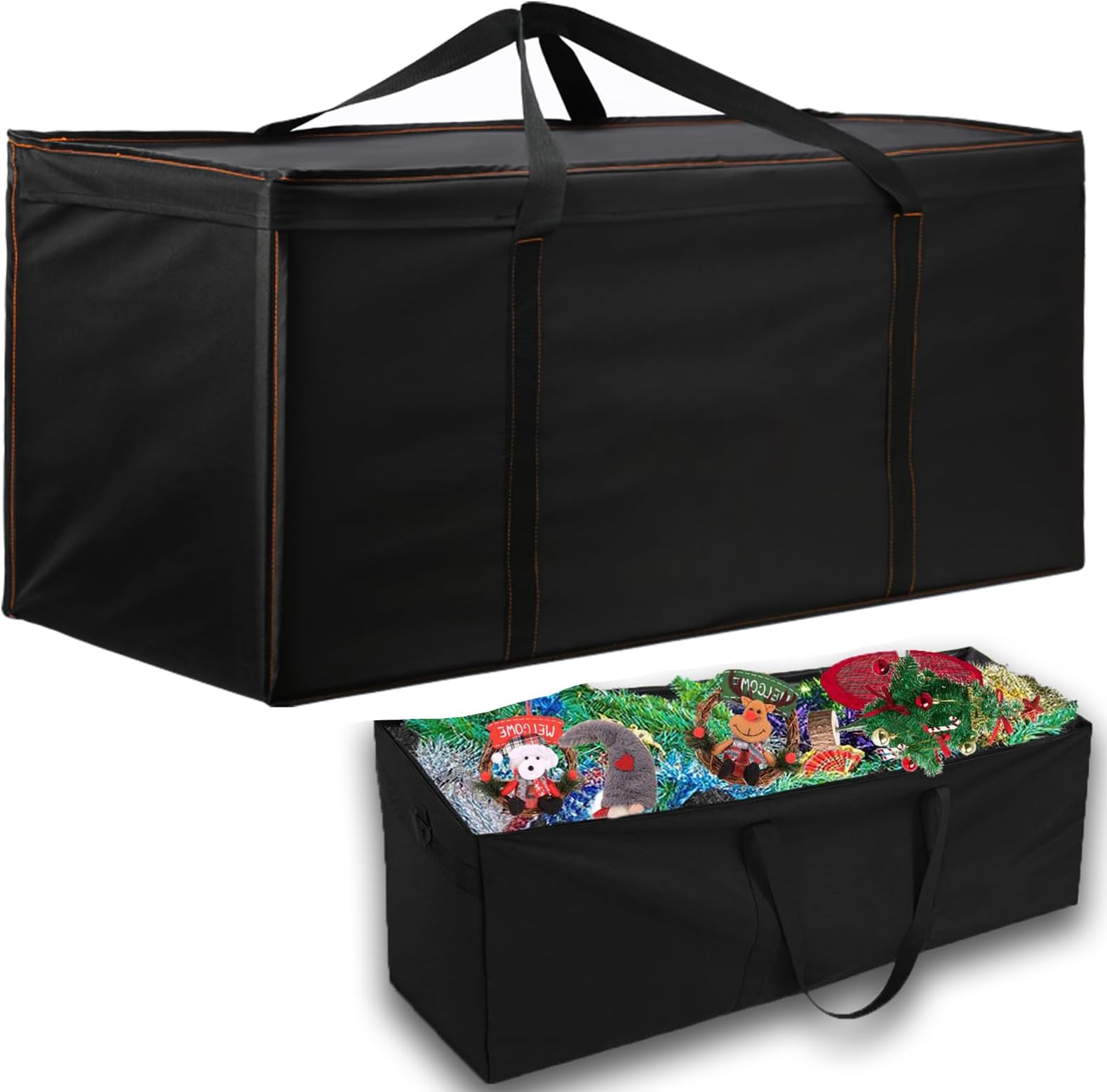 Enzeno Garden Furniture Cushion Storage Bag, 420D Oxford Fabric, Anti-UV Christmas Tree Storage Bag with Carry Handle and Zipper (125x40x55cm)