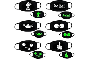 Luminous Cosplay Mouth Mask 5Pcs Personalized Anime Cotton Mask for Unisex [Slogan]