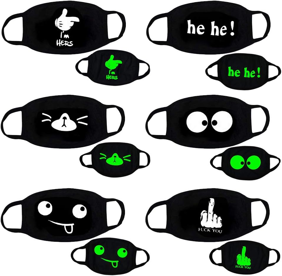 Vankcp Luminous Mouth Mask Individuality Unisex for Party,Christmas,Masquerade Ball