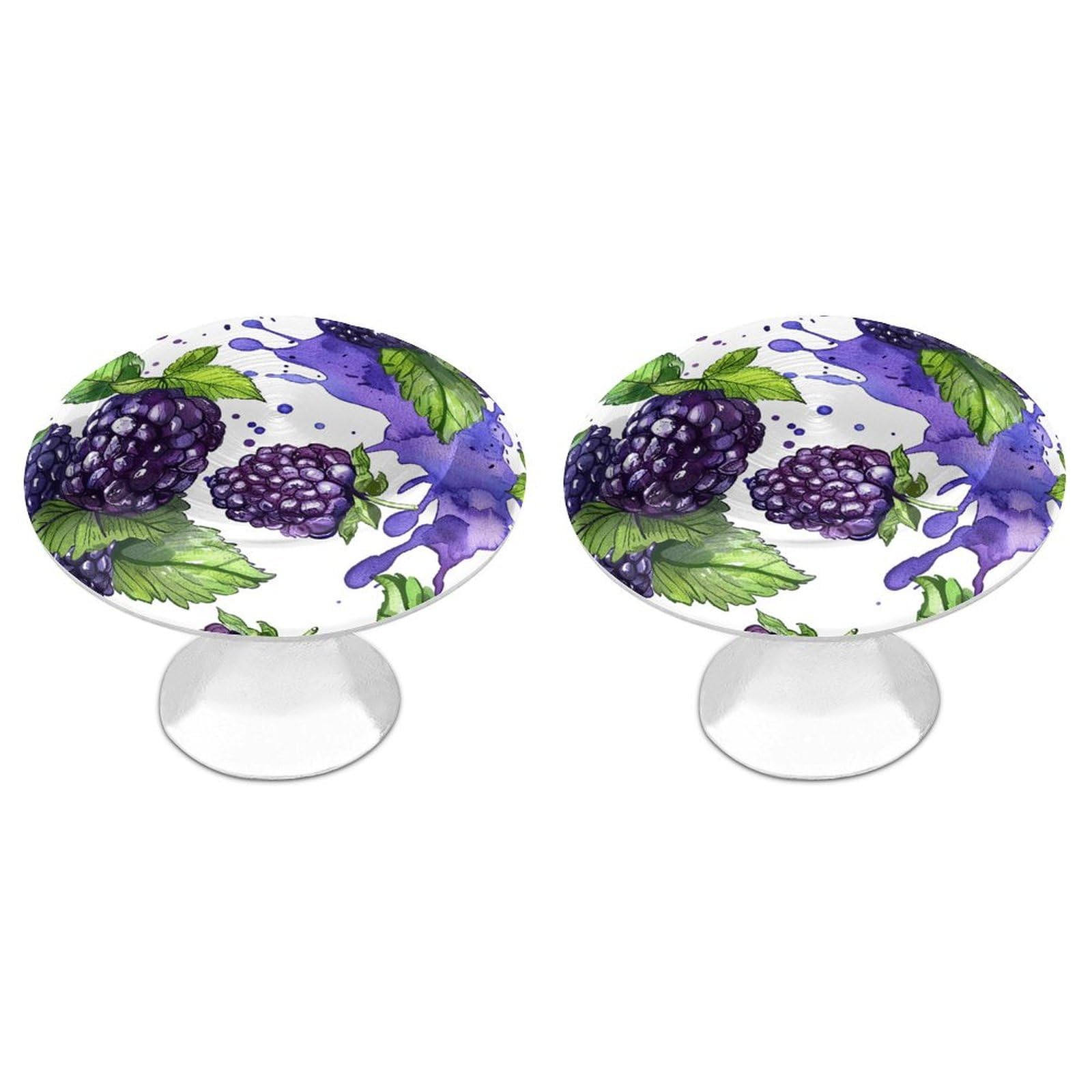 Qwjkm White Dark Blue And Purple Cabinet Knobs Drawer Dresser Knobs Round Handles Hardware For Kitchen Wardrobe Cupboard Drawer Pulls Vintage Flat Drawer Pulls Closet Door Knobs