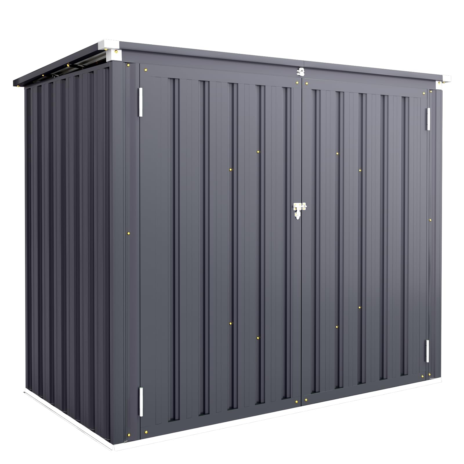 U-MAX 2.1x0.9m Garden Shed Storage, Outdoor Metal Lockable Bike Sheds Waterproof with Door for 2-3 Bikes,Galvanized Steel Tool Base Size (D96x W203x H141cm) — image 1