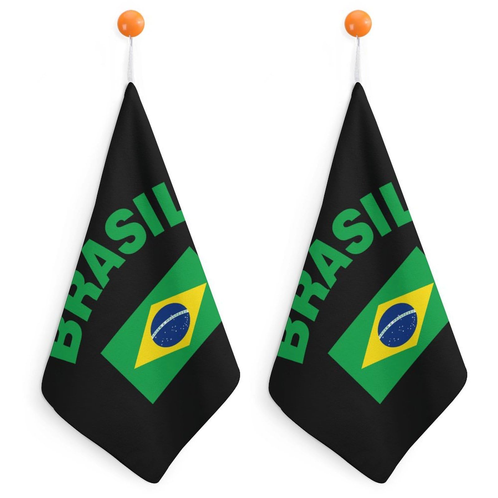 CGSBNGHA Flag of Brazil Hand Towel Hanging Face Towels Cleaning Cloths Handkerchief for Bathroom Kitchen