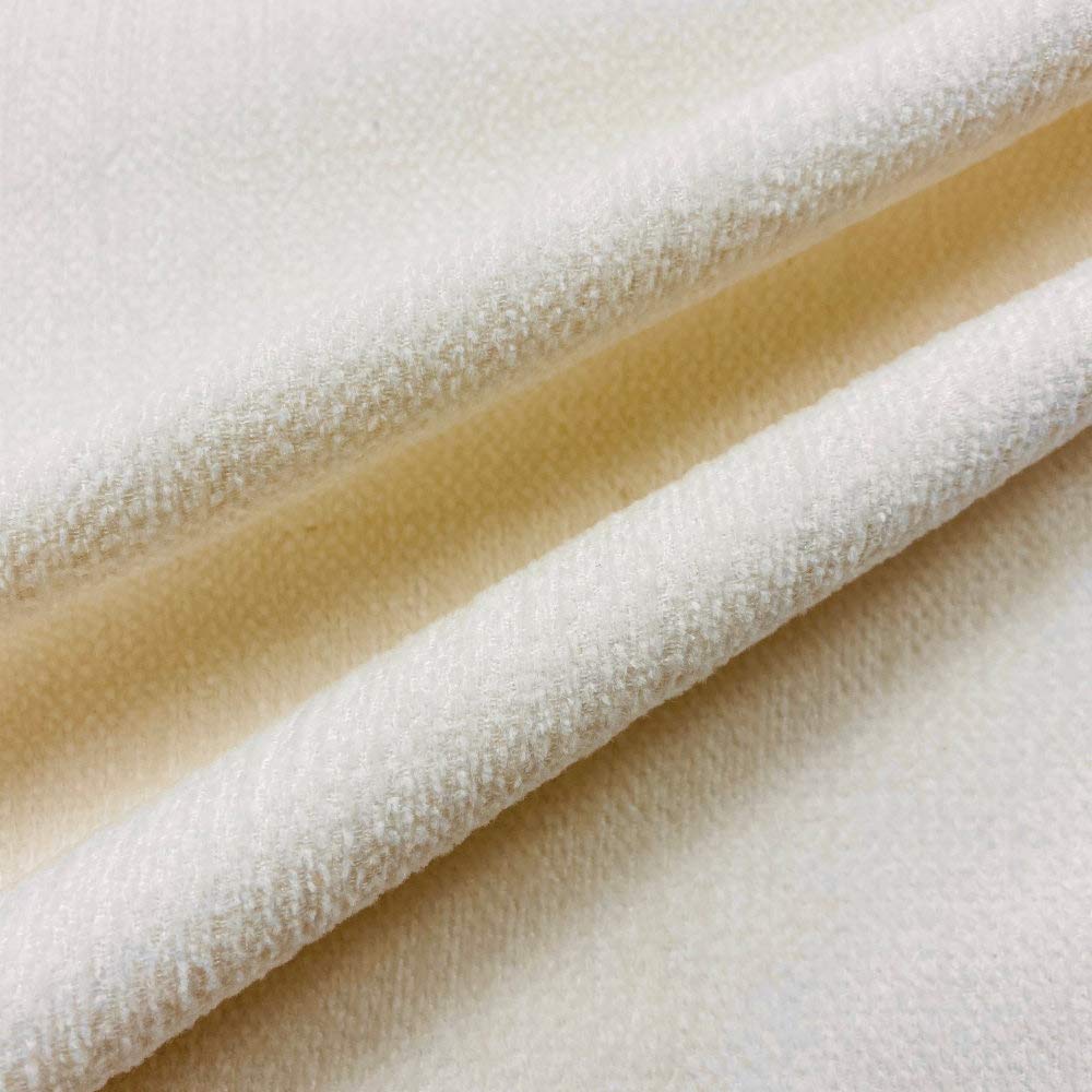 Kt KILOtela - Tissu oreiller uni chenille double face doux velouté très résistant 100 cm de long x 280 cm de hauteur, blanc