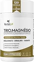 TRIO.MAGNÉSIO - Longa Duração: 2 Meses de Uso, Bisglicinato - Dimalato - Taurato, 260mg Alta Concentração,120 Cápsulas, Fortalvit