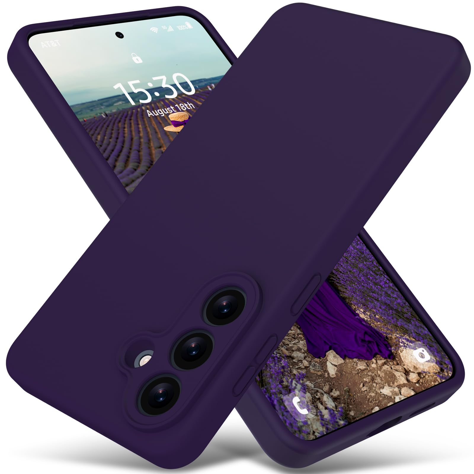 Photo 1 of Varikke for Samsung Galaxy S26+/ S26 Plus Case, Liquid Silicone Upgrade [Camera Protection] [Anti-Scratch Microfiber Lining] Slim Soft Touch Gel Rubber Shockproof Phone Case 6.7 inch, Dark Purple