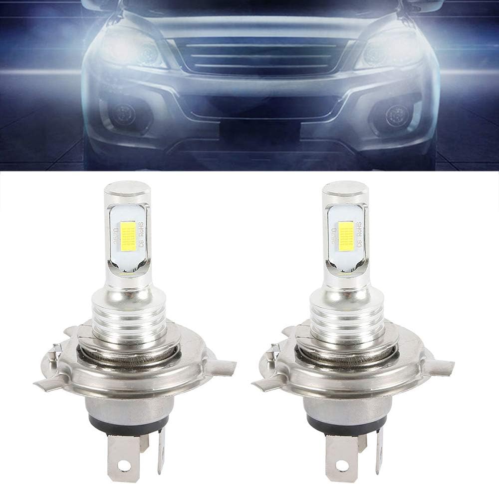 Newsoul Jp H4 Led ヘッドライト ハロゲンバルブ ファンレス 100w 車 バイク用 7000lm 切替 4 ホワイト Led デイ ライト車検対応 一体型 Ledバルブ 2pcs 360 発散 6000k 最新アイテム 2個入 Csp