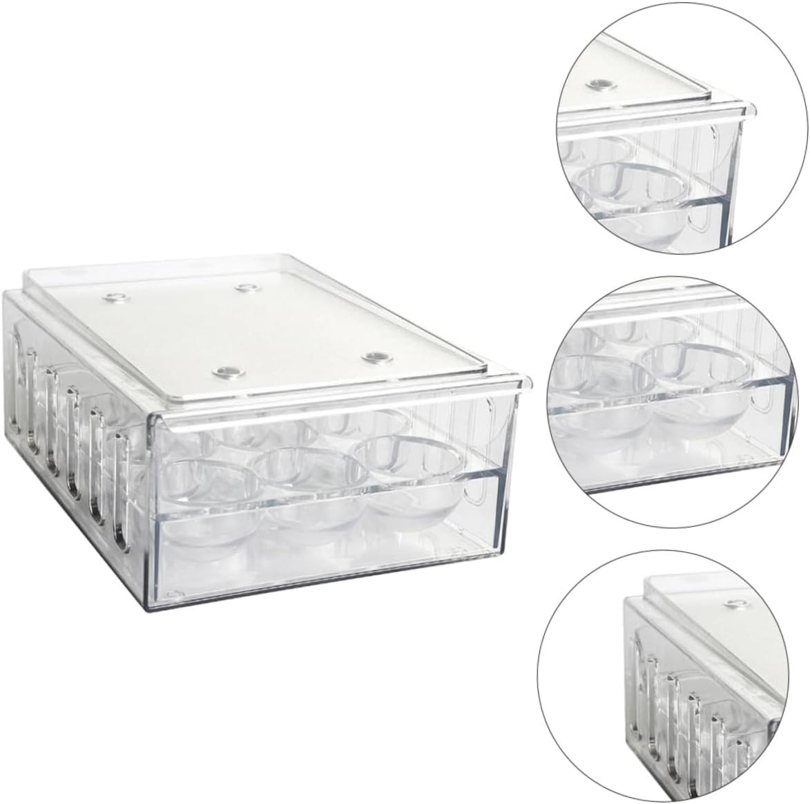BESPORTBLE Refrigerator Egg Storage Drawer with Dual-layer Ventilated Design Refrigerator Egg Organizer Bin for Fridge and Freezer for Kitchen Storage