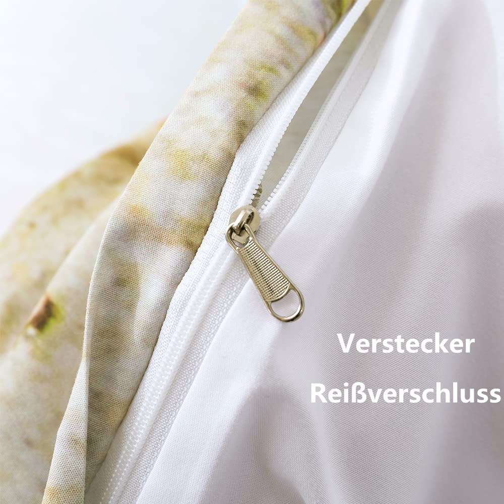 Damier Bettwäsche Set Ozean Bettbezug 155x220cm Meeresstrand 3D-Digitaldruck Bettwäsche-Sets 3 teilig Weiche Mikrofaser Bettbezug mit Reißverschluss und 2 Kissenbezüge 80 x 80 cm