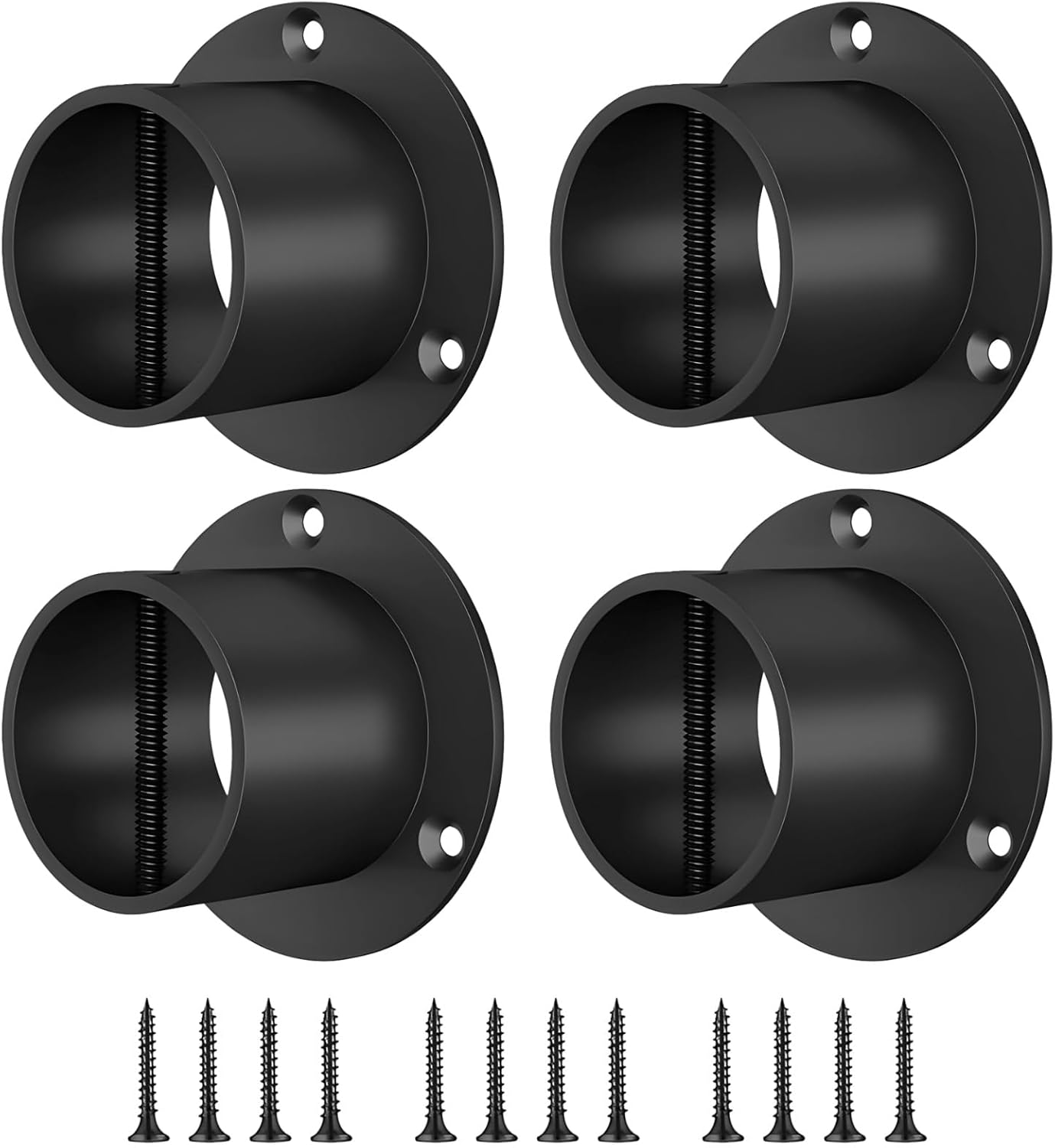 4 Pcs 304 Stainless Steel Rope Railing Bracket, 2 in Black Rope Support with Screws, Hemp Fencing Railing Kit for Deck, Marine, Garden