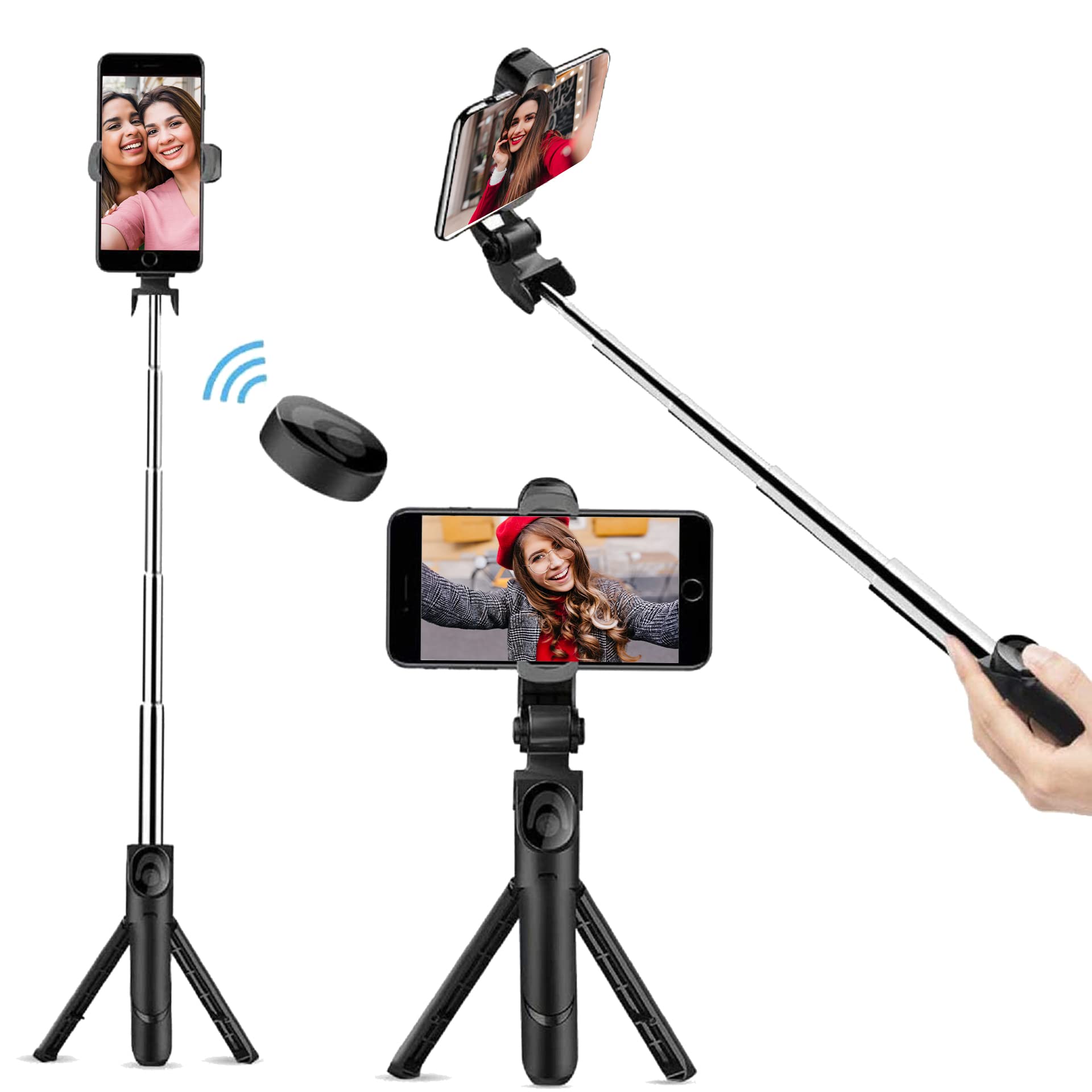 Gocio Mobile Selfie Stick Bluetooth Selfie Stick for Mobile Phone Wireless Remote Mobile Long Selfie Stick for Vlogging Multi-Functional Selfie Stick extendable Selfie Sticks with Wireless Remote