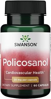 Swanson Policosanol - Supplement Helps Support Cardiovascular Health - All Natural Formula Aids Good Heart Health & Function - Helps Maintain Healthy Cholesterol Levels (60 Capsules, 20mg Each)