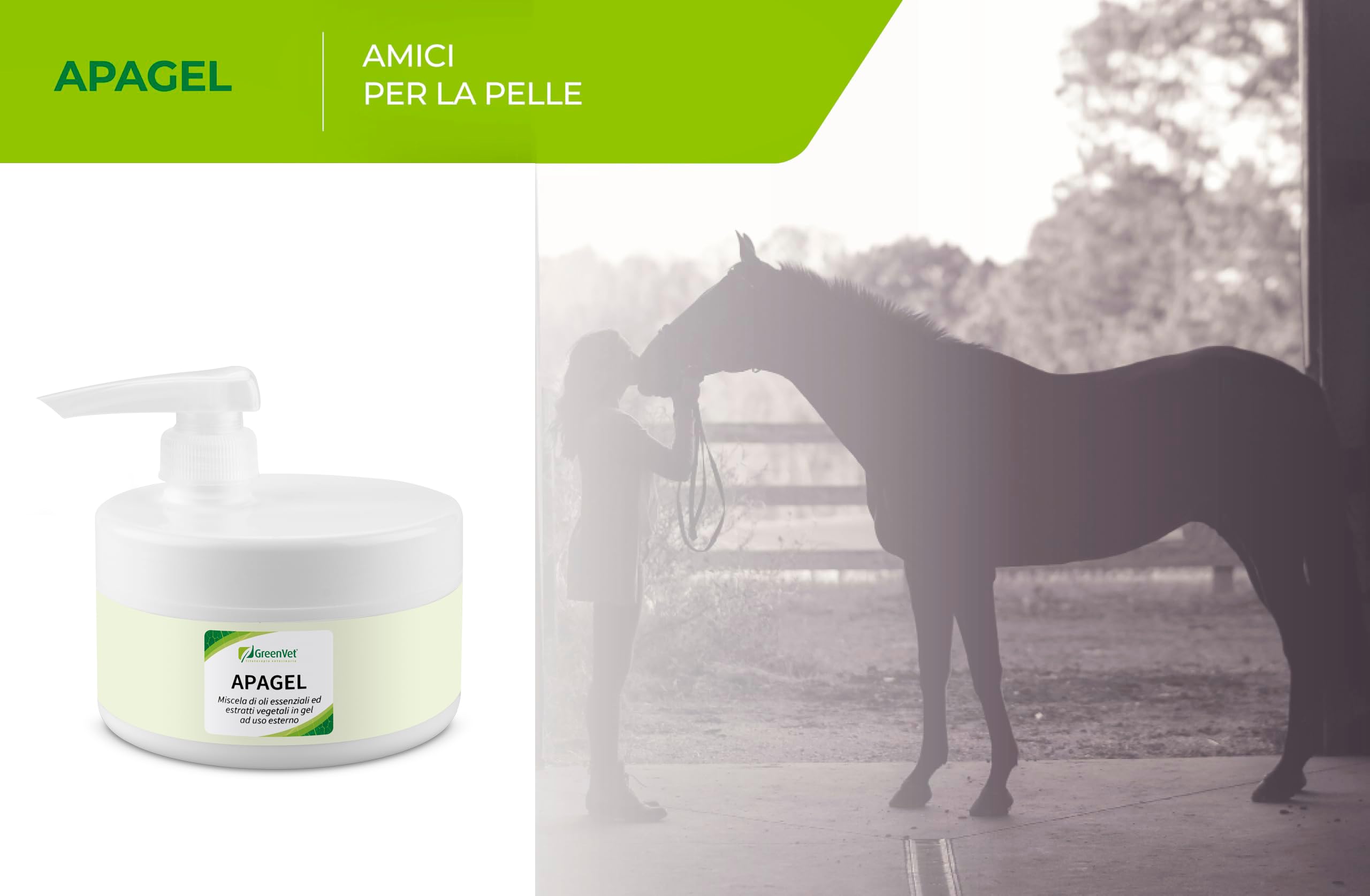 APAGEL Gel con Calendula 500 ml per Cavalli - Idratante per la Pelle con Propoli e Tea Tree