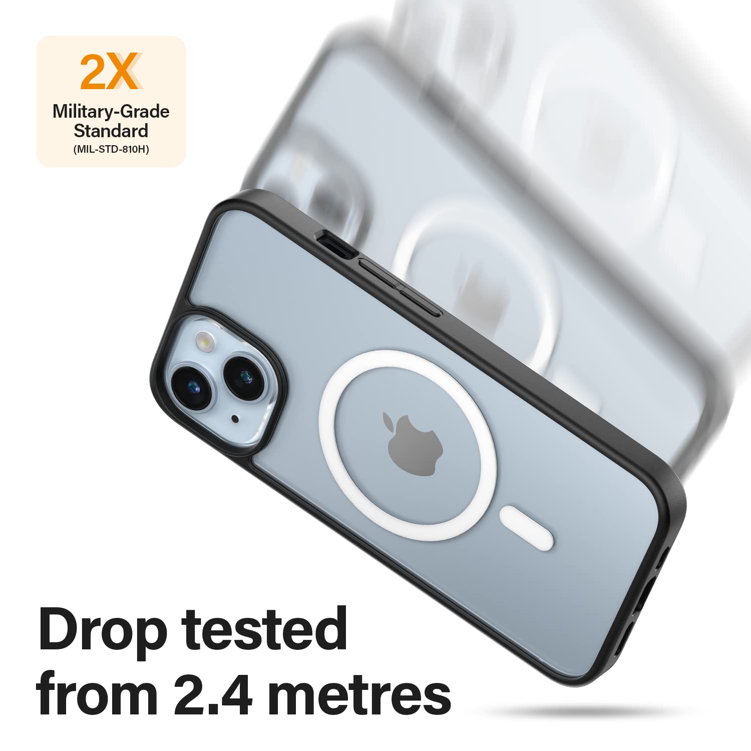 PanzerGlass™ ClearCase™ Custodia protettiva per iPhone 14 | 13 - Custodia protettiva per iPhone compatibile con MagSafe - Retro in vetro temperato con cornice in TPU che assorbe gli urti