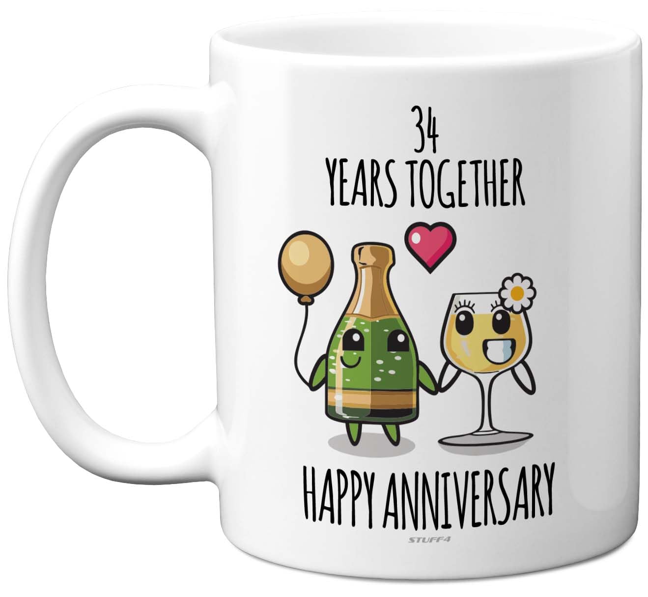 Stuff4 34th Anniversary Mug Gift for Women and Men, 34 Years Together