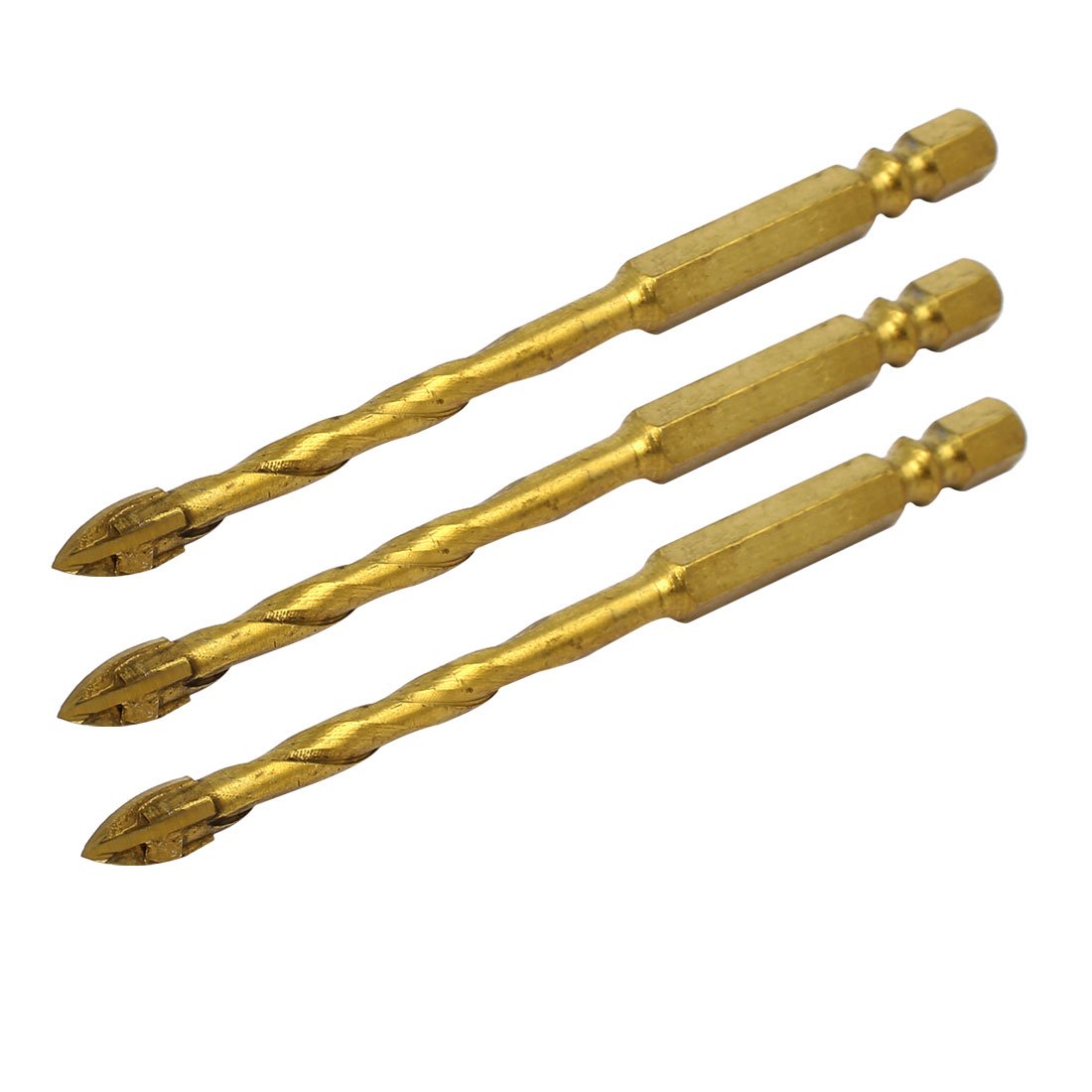 Aexit 6mm Tip Drill Bits 6.35mm Hex Shank Phillips Cross Head Tile Twist Drill Brad-Point Drill Bits Bit 3pcs