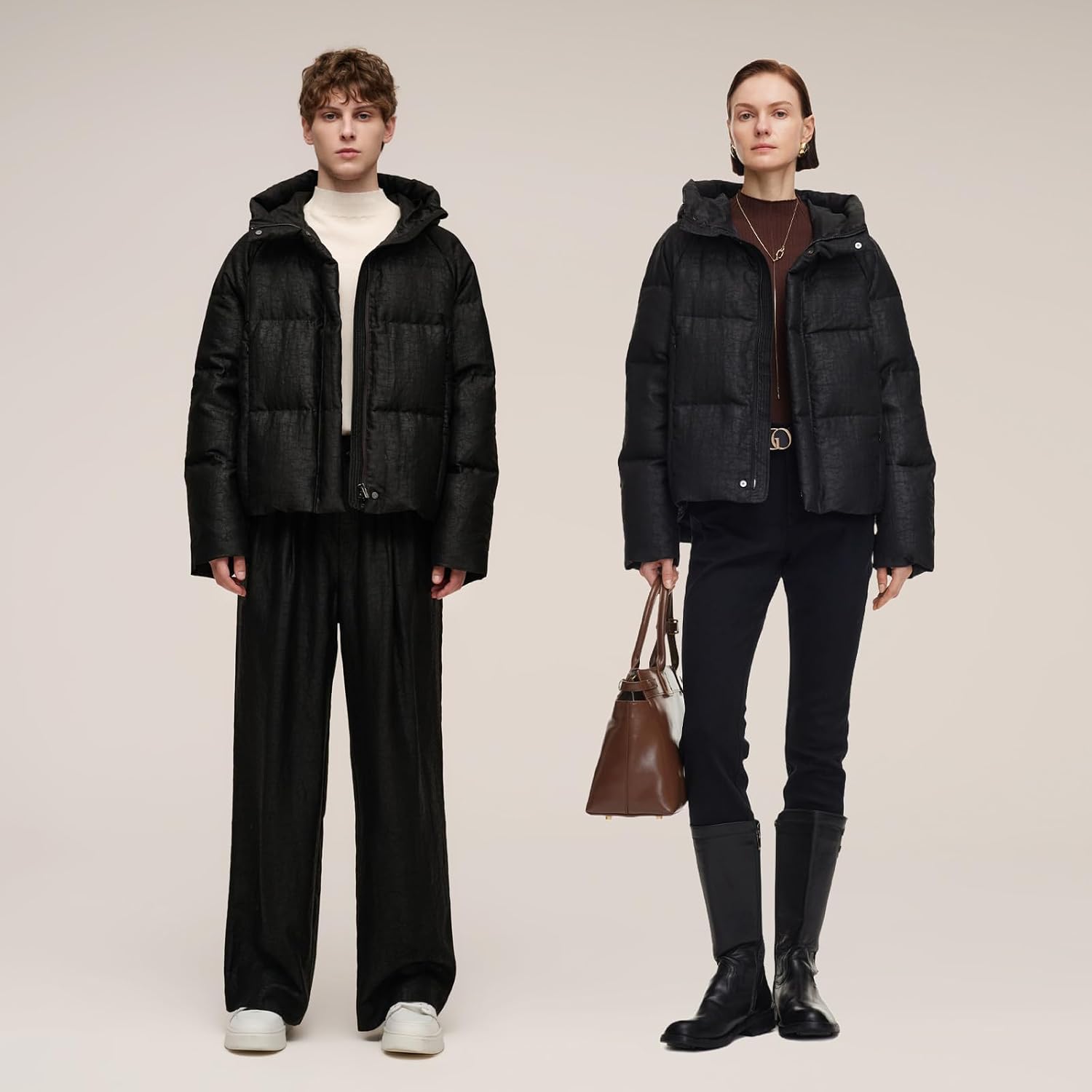 GOELIA Women Winter Long Goose Down Coat 2025 Winter Windproof Zip Up Puffer Jacket Coat Long Sleeve Jackets Outerwear