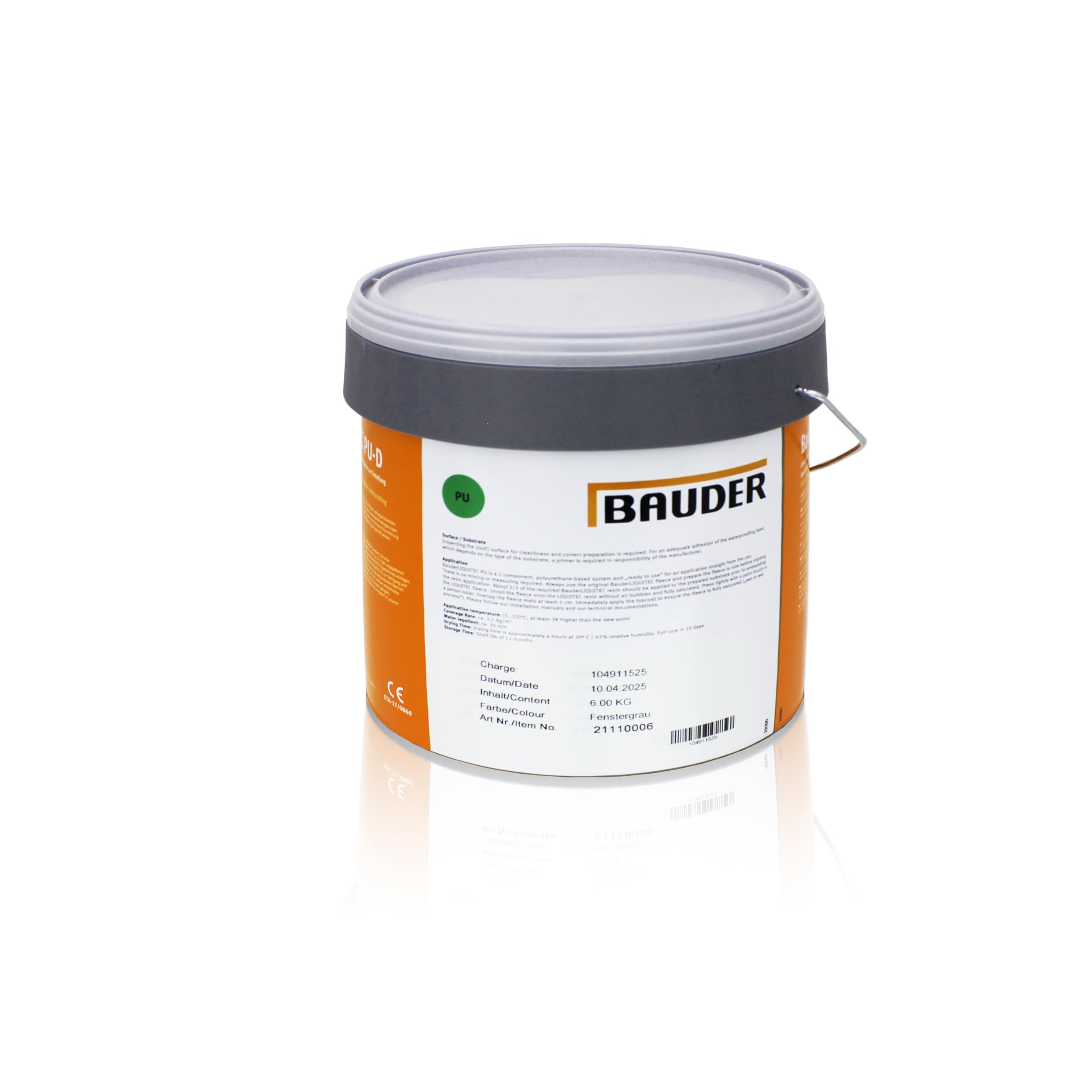 BAUDER LIQUITEC PU Detail 1-komponentiges lösemittelfreies PU Flüssigkunststoff-System 6,0 kg fenstergrau RAL 7040