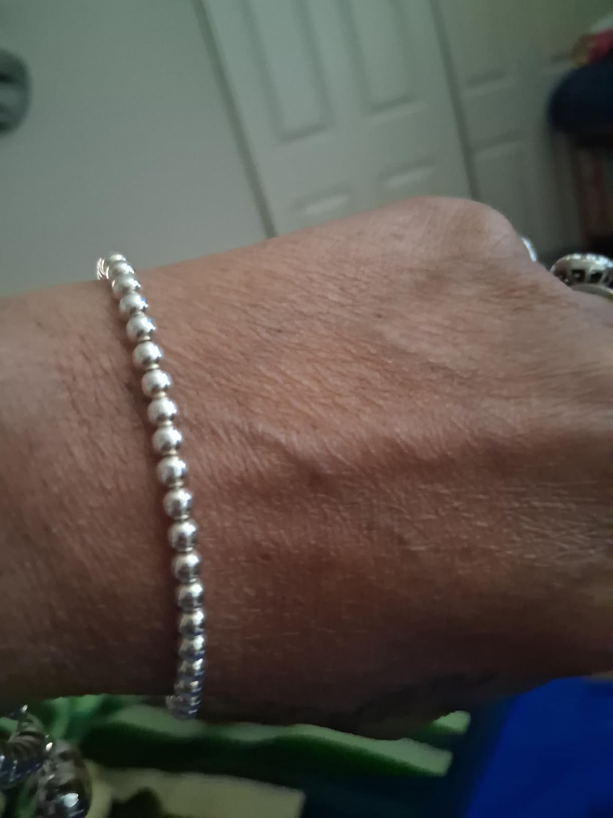 925 Handmade 4mm Bead Ball Chain Bracelet photo review