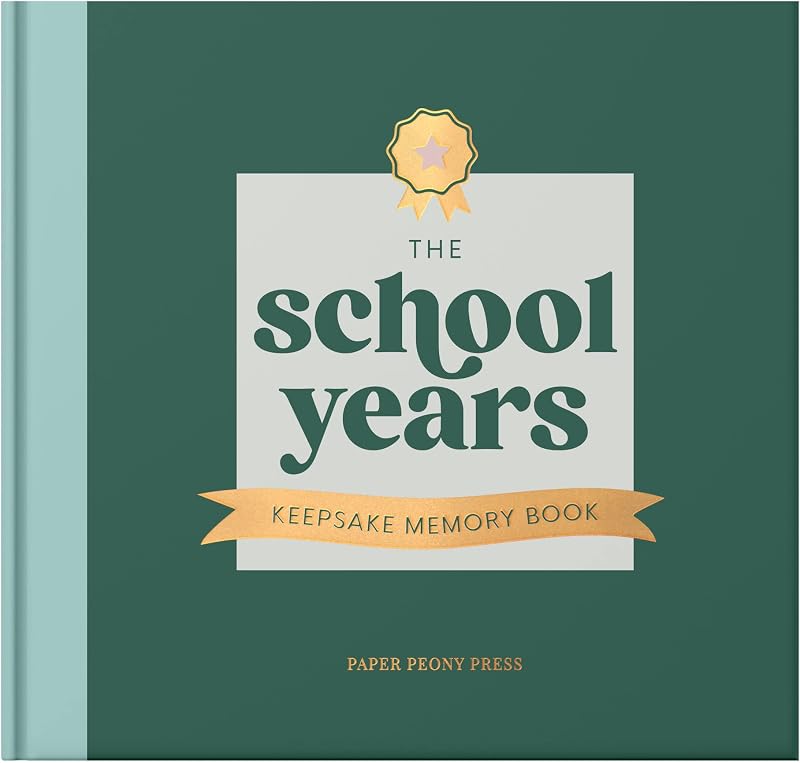 The School Memory Book: A Timeless School Years Memory Book for Preschool - 12th Grade Memories, Keepsakes and Cherished Moments (Storage Pocket Included)