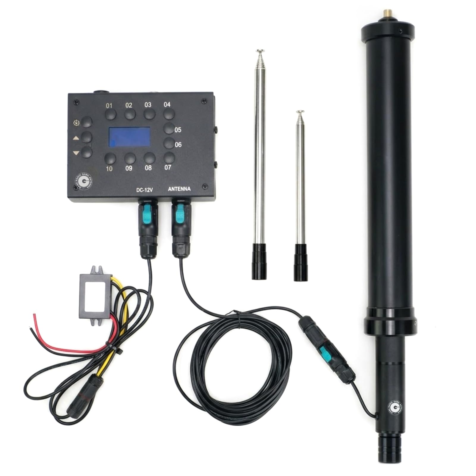 Antena Móvil HF Programable 3.5-50MHz GRA-AT330T, Sistema de Destornillador Motorizado para Soporte de Radio Amateur - Conector UHF
