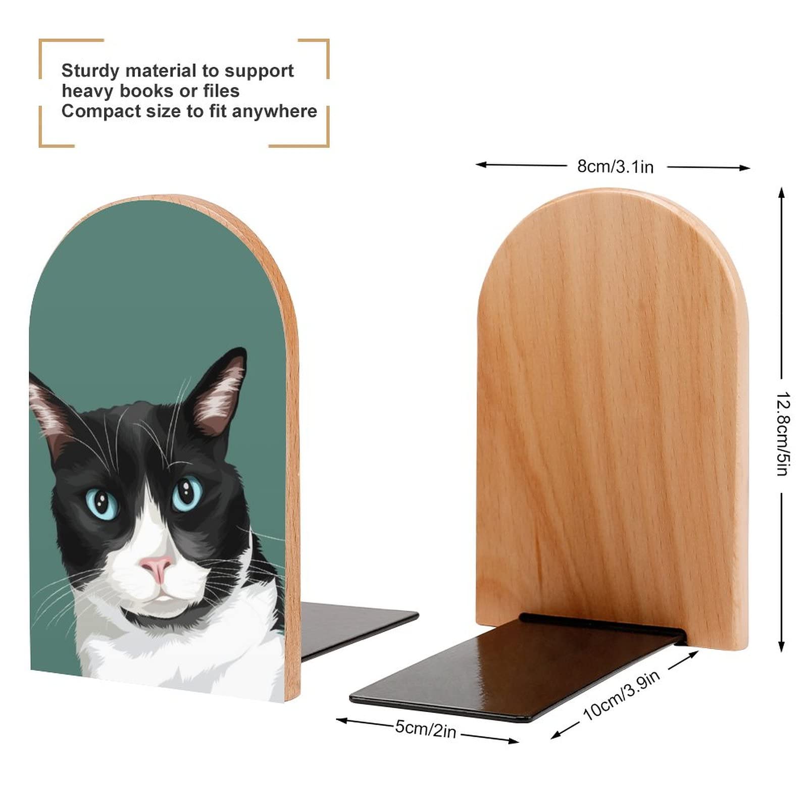 Fermalibri A Forma Di Gatto - Reggilibri Antiscivolo In Ferro, Design Carino Per Casa E Ufficio - Foto 8