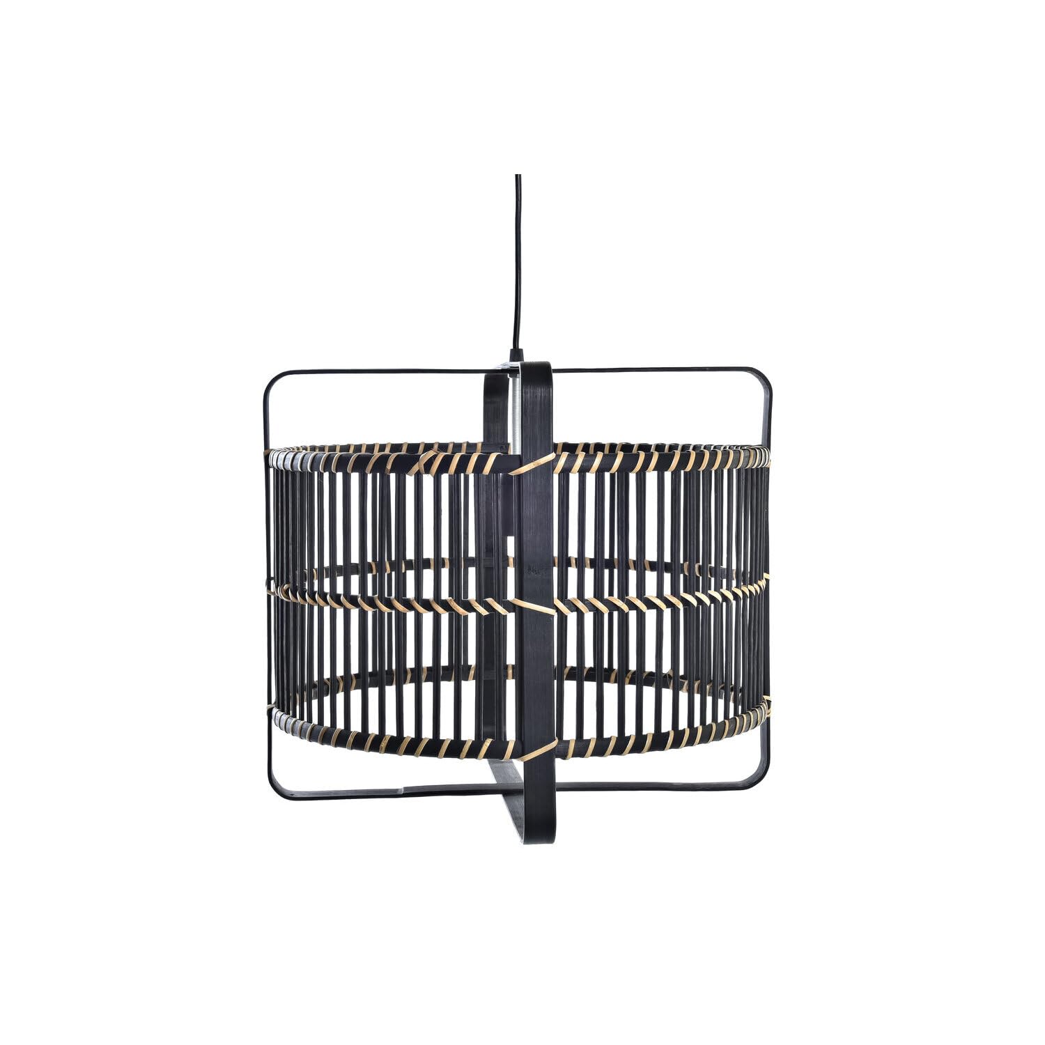 Abat-jour bambou noir 40cm pour salon cosy AlexanderHouse