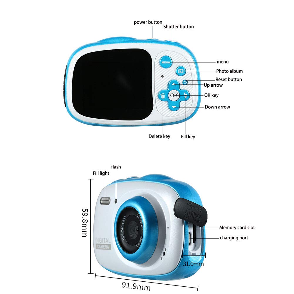HUYA Videocamera Digitale Per Bambini Min. Piccola Videocamera Per Registrazione E Registrazione Video Ad Alta Risoluzione (Yellow)
