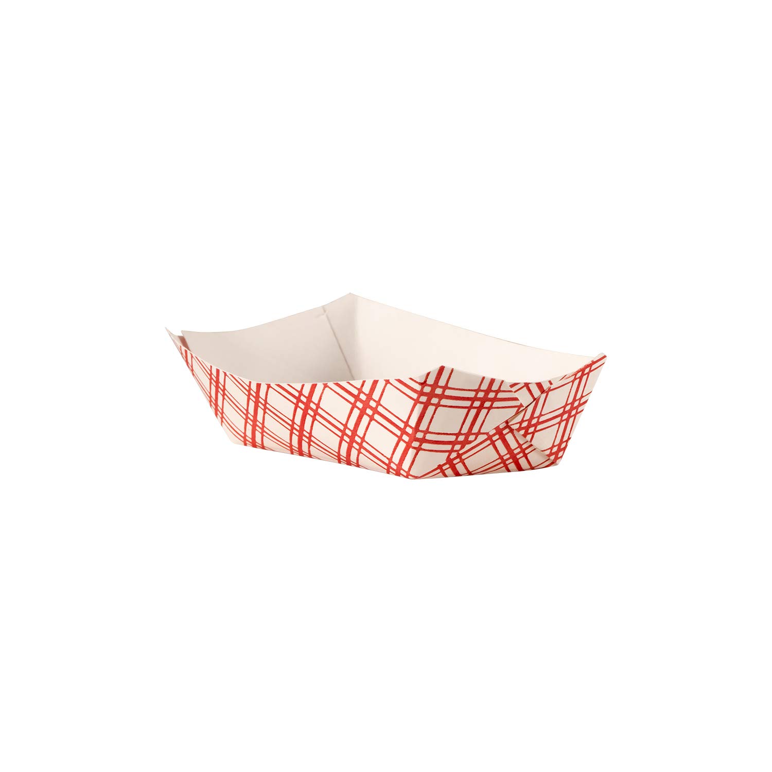 Empress EFT50 Plaid Food Tray, 1/2 lb. Capacity, 6" Height, 13" Width, 3.75" Length, Red (Pack of 1000)