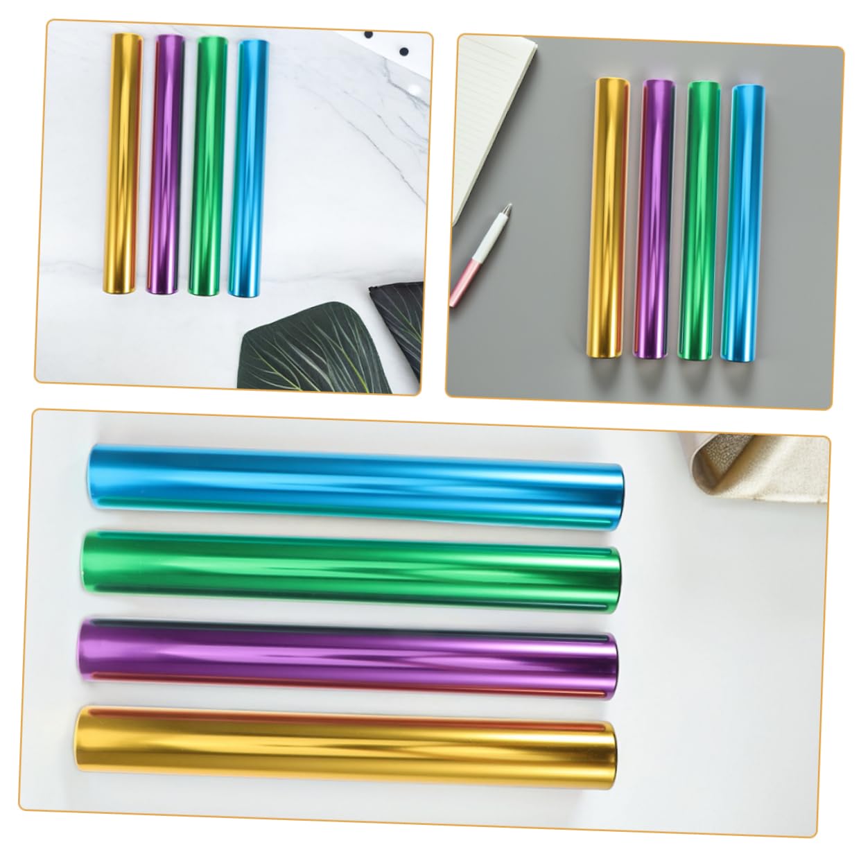 Bastones de Aleación de Aluminio Ligeros y Resistentes para Competición Escolar y Entrenamiento, Pack de 4 Piezas para Carreras de Pista