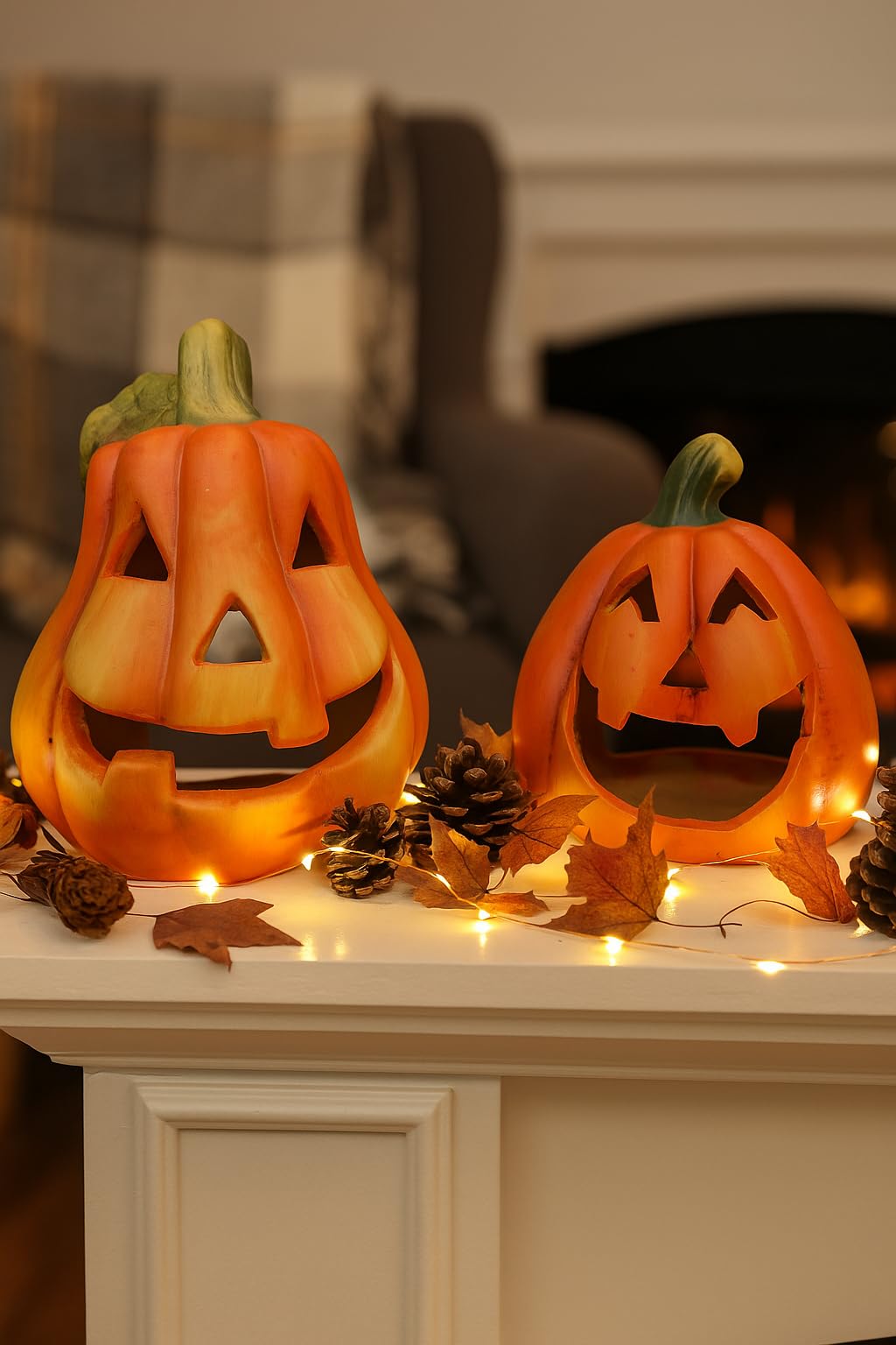 khevga Decorazioni di Halloween zucche Decorazione Set di 2 portacandele