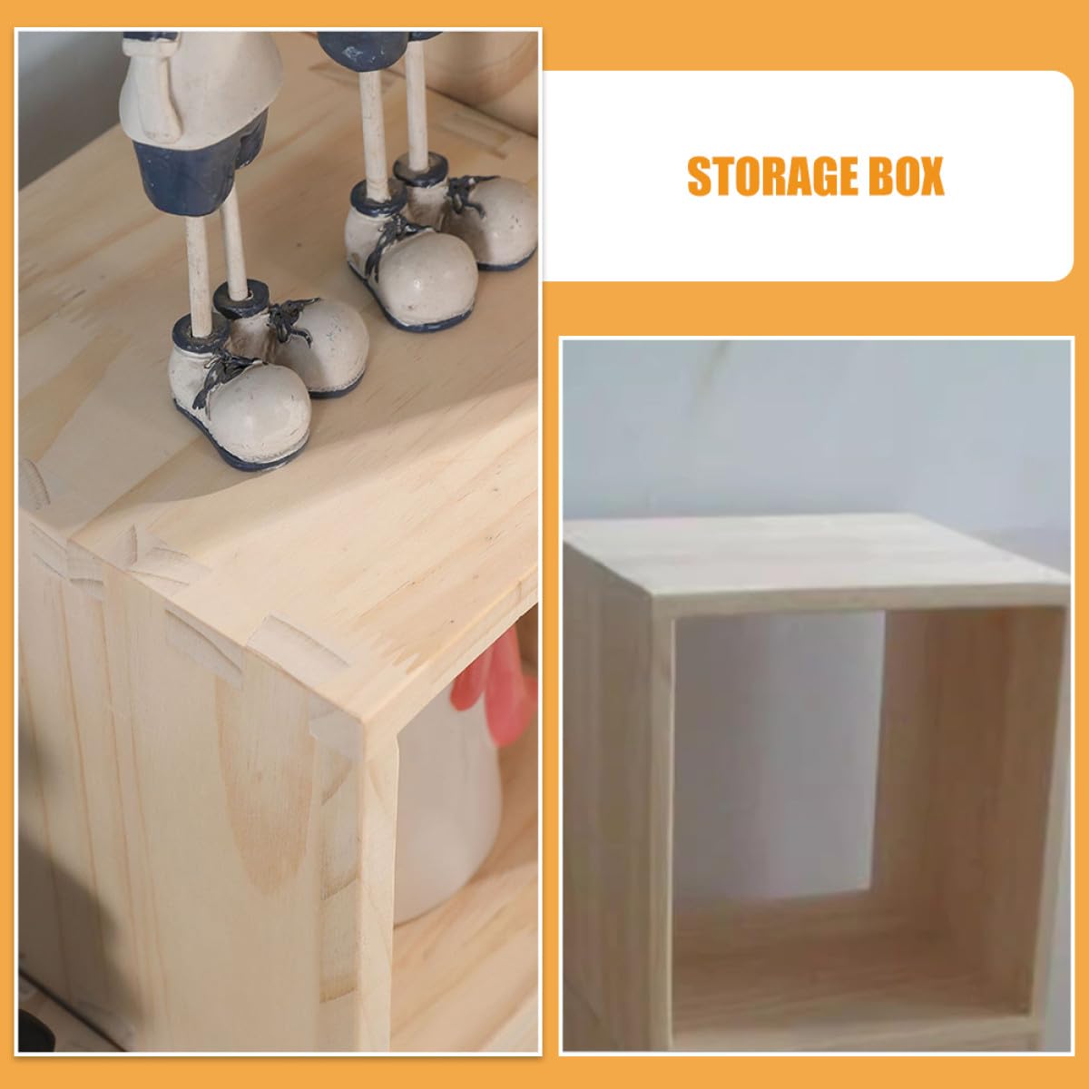 POPETPOP Massivholz Aufbewahrungsbox Würfel 20x20x20cm mit Robuster Schwalbenschwanzverbindung Stapelbar Offene Holzwürfel zur Flexiblen Organisation für Wohnraum und Bastelbedarf
