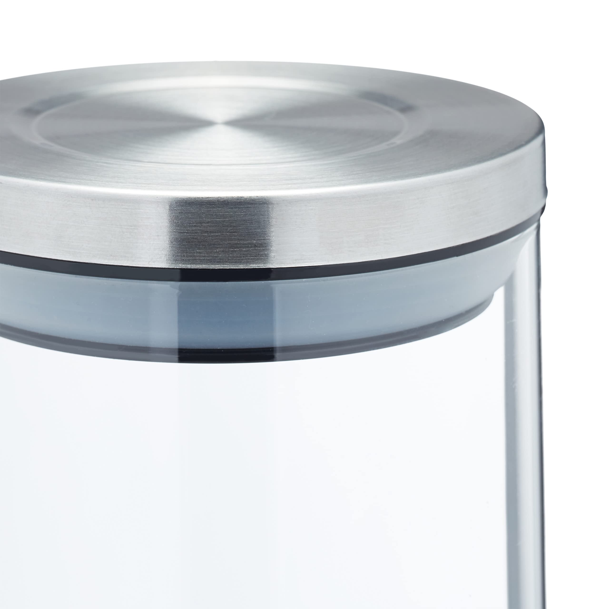 Relaxdays Set da 6 Barattoli per Alimenti, Recipienti in Vetro Coperchio Acciaio Inox 3 Grandezze, Trasparente Argentato