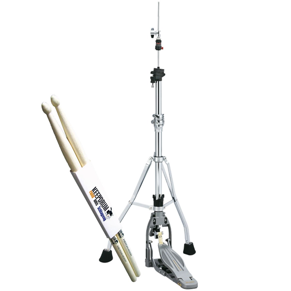 Tama HH915D Hi-Hat Maschine Speed Cobra + keepdrum Drumsticks 1 Paar