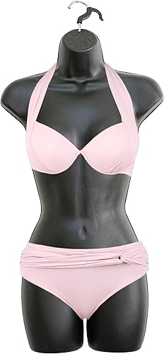Miniatura 25 de DisplayTown Maniquí femenino a la cadera, torso largo, espalda hueca, cuerpo apilable, con gancho para colgar, para exhibición de camisetas, Blanco
