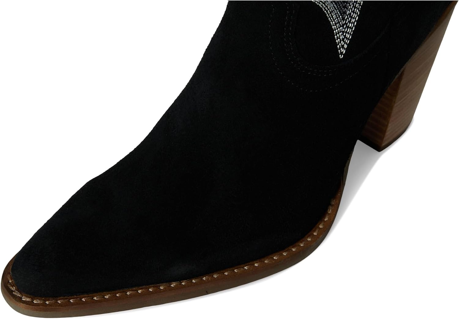 Dingo Womens Primadonna Embroidered Snip Toe Zippered Casual Boots Over the Knee High Heel 3" & Up - Orange