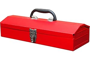 TORIN TB102 Hip Roof Style 16 Inch Small Metal Toolbox in Red