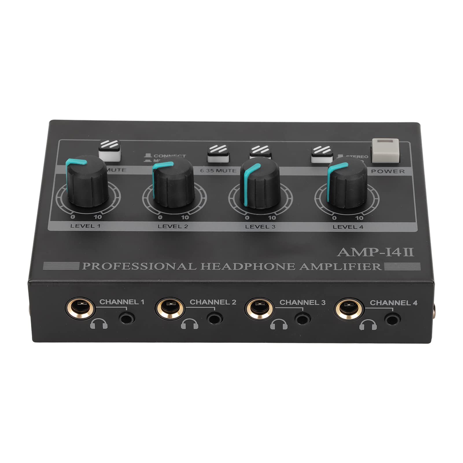 Amplificateur de Casque Compact à 4 Canaux pour Scène de Studio avec Adaptateur 12 V (Prise UE)
