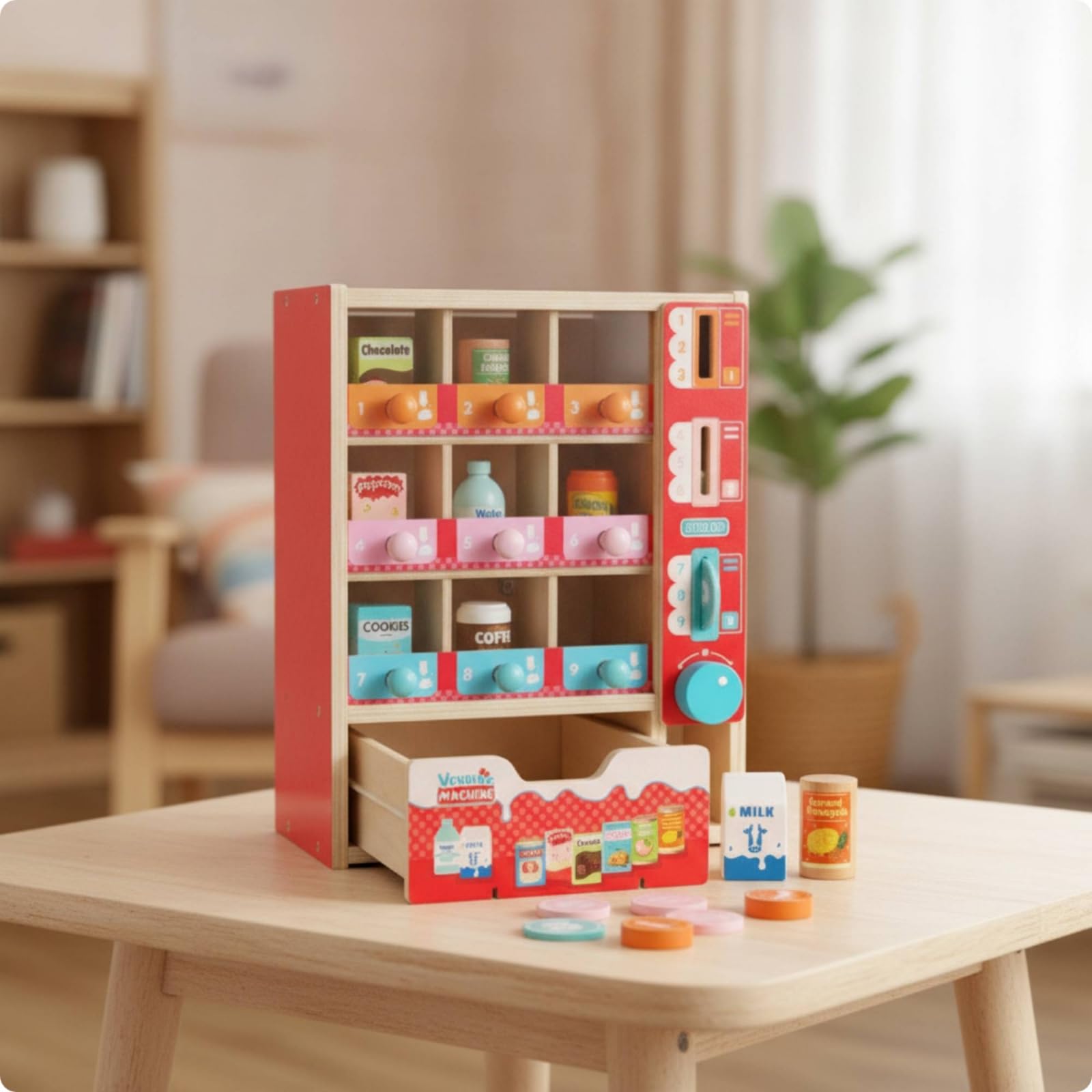 Gralara Distributore Automatico Giocattolo Realistico Distributore Automatico Giocattolo Interattivo Gioco D'imitazione per Bambini, Scuola Dell'infanzia