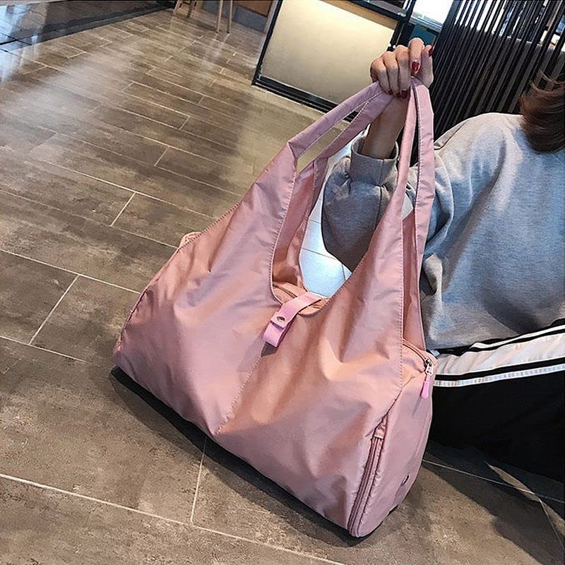 Image of BANQLYN Women Nylon Dry Wet Sport Bags Multifunction Fitness Training Yoga Duffle Bag with Shoe Compartment Fitness Bag (Pink)