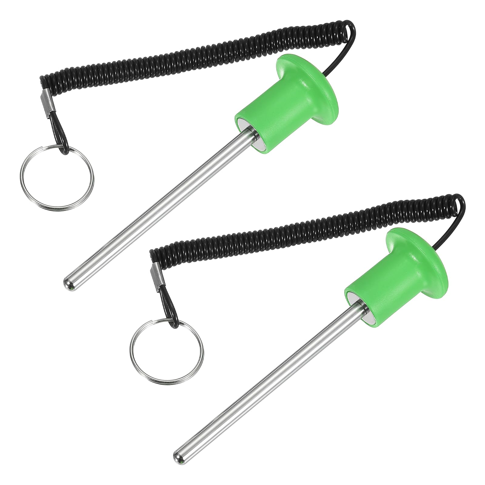 YELARXI Gym Pin, Weight Stack Pin Strength Training Lifting Equipment Replacement with Pull Rope 0.3 x 4.9 Inch & 2 Pcs & Green -Fitting for (Home/Gym/Club/Machine Insert Accessories)