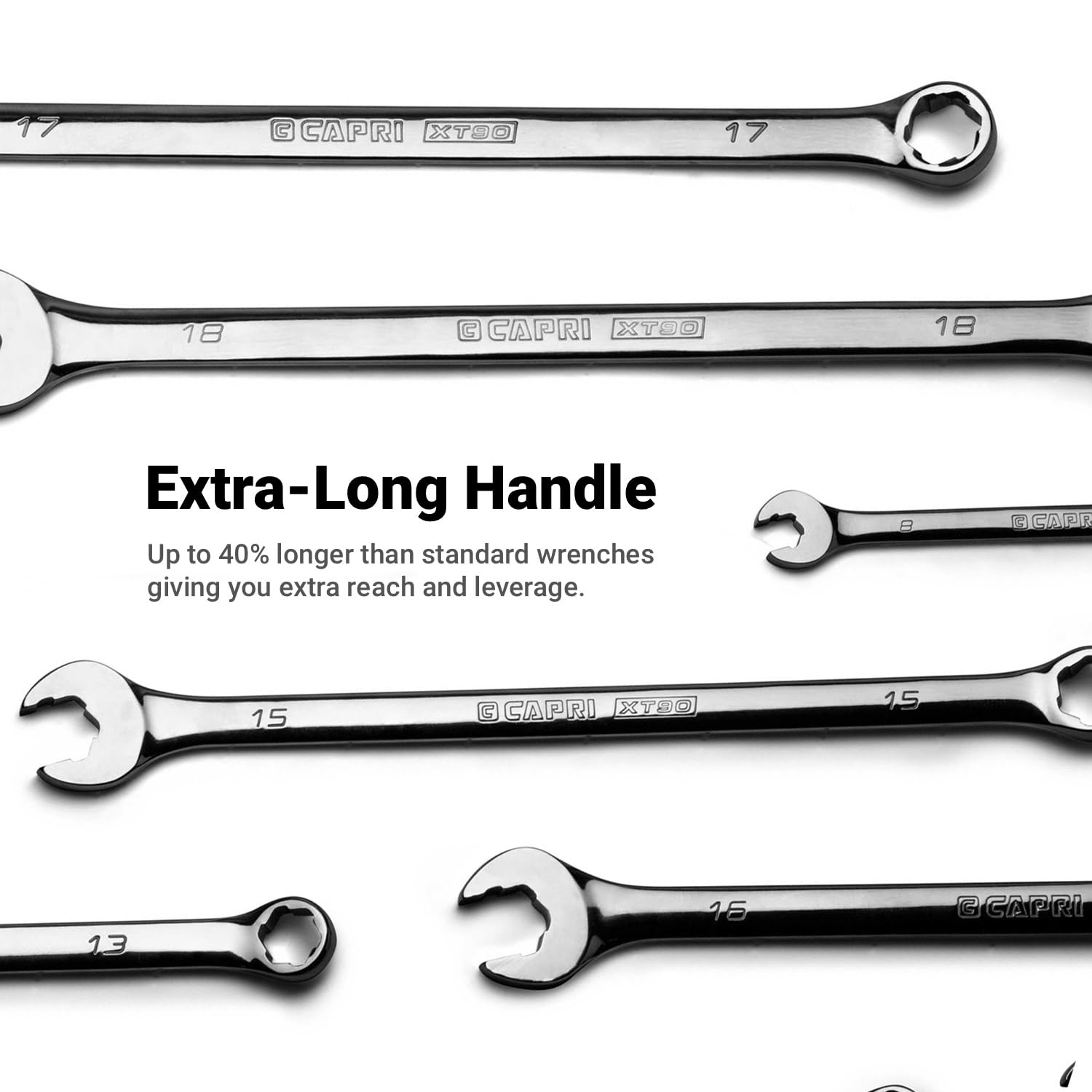 Capri Tools WaveDrive Pro Combination Wrench Set, 8 to 19 mm