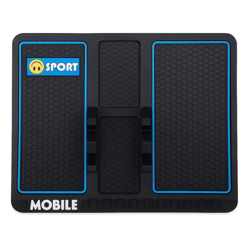 Car Dashboard Mat Anti-Slip Rubber Pad with Phone Holder for Taisor All 2024-2024 Onwards Models of Toy-OTA Car Dashboard Accessories Universal Design for All Cars, Silicone, (Blue/Black)